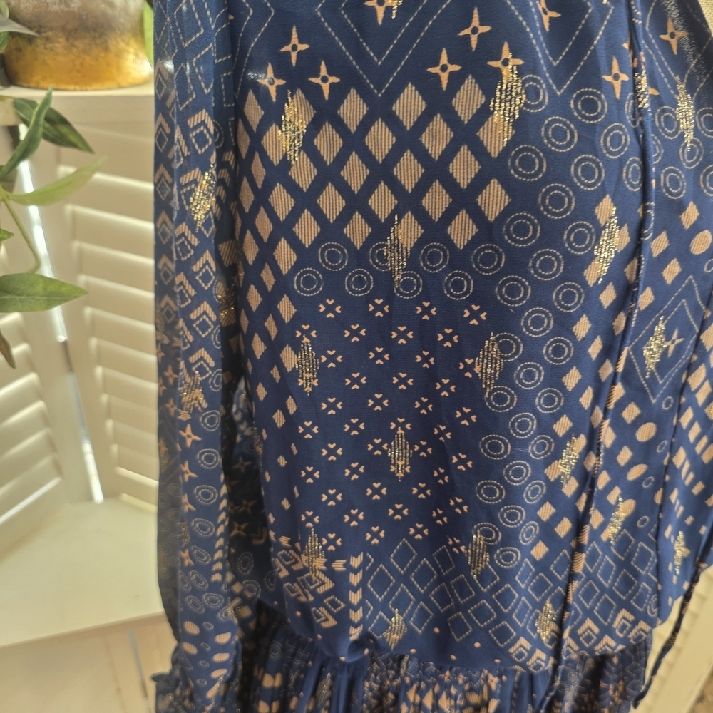 Current Air Navy Long Sleeve Dress MED 1440 - Picture 5 of 10